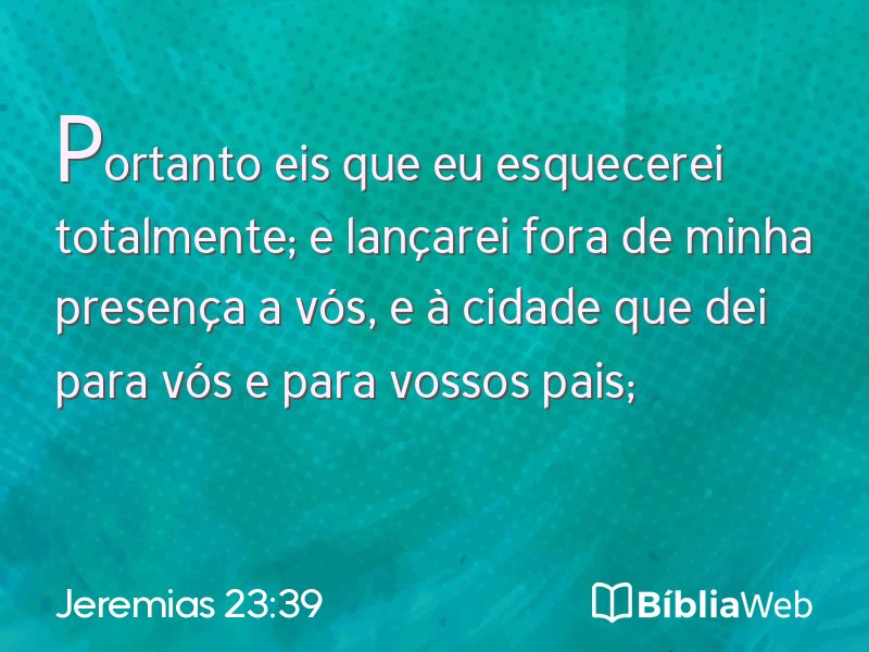 Jeremias 23:39 em imagem para compartilhar