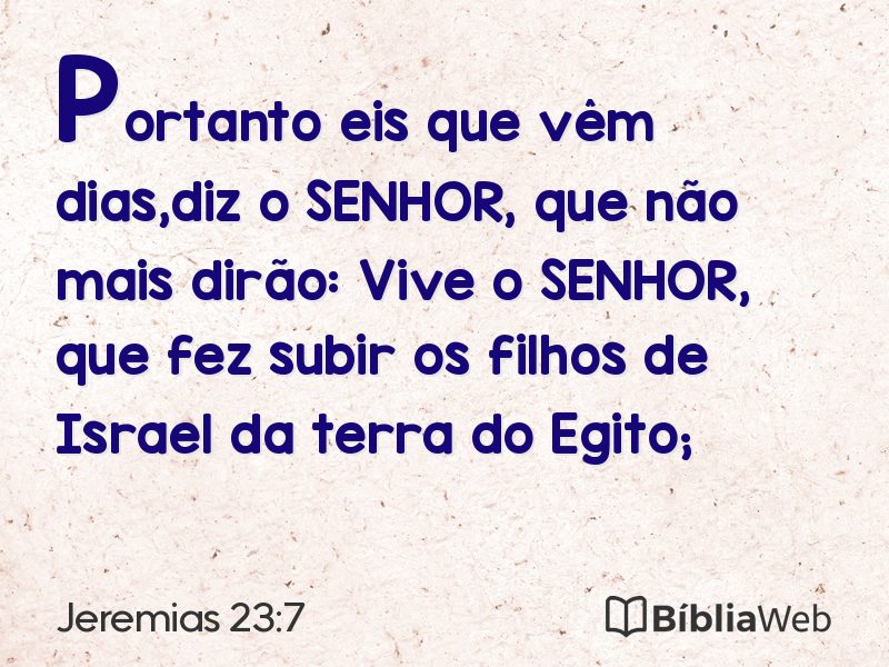 Jeremias 23:7 em imagem para compartilhar