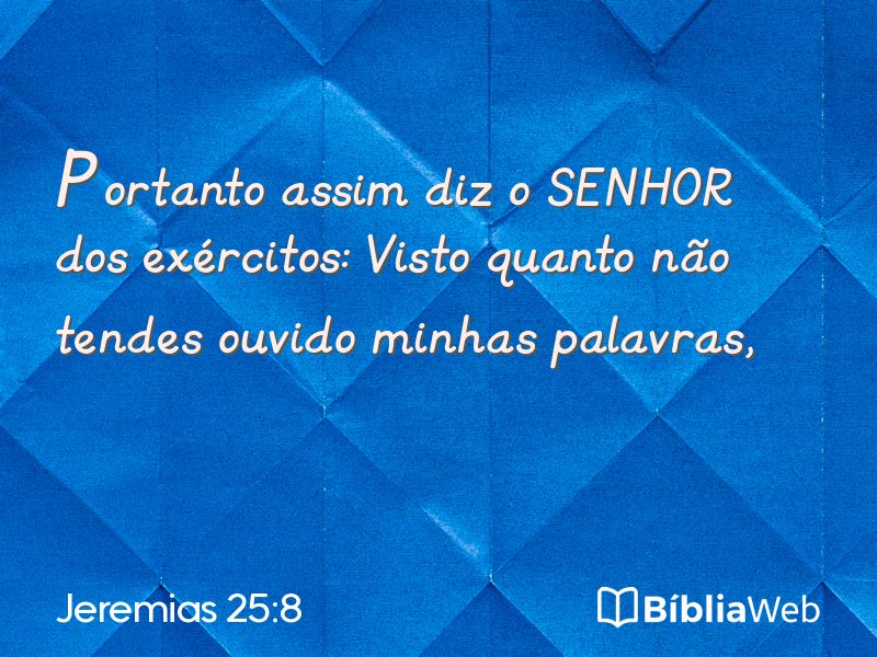 Jeremias 25:8 em imagem para compartilhar