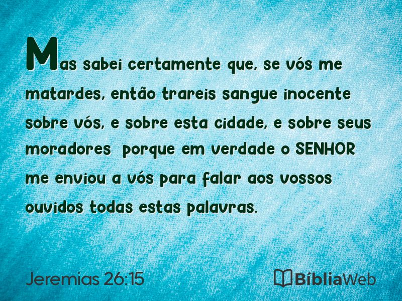 Jeremias 26:15 em imagem para compartilhar