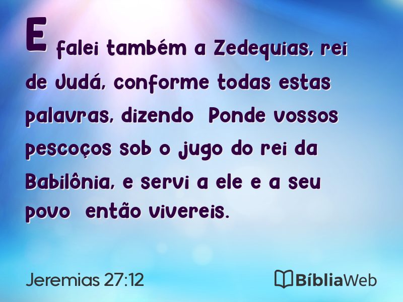 Jeremias 27:12 em imagem para compartilhar