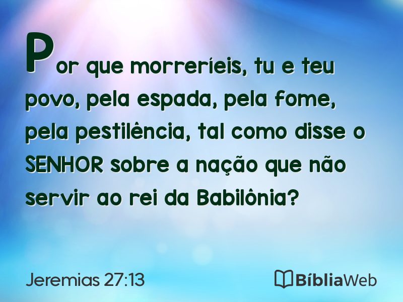 Jeremias 27:13 em imagem para compartilhar