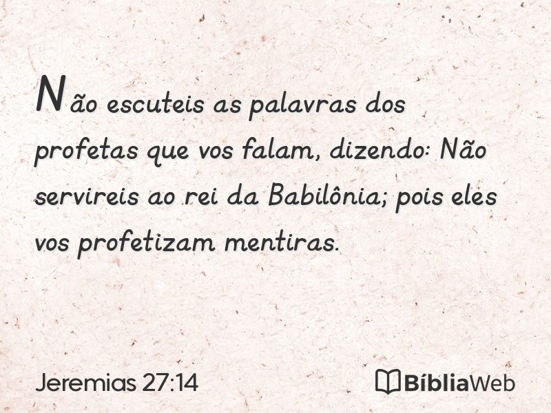 Jeremias 27:14 em imagem para compartilhar