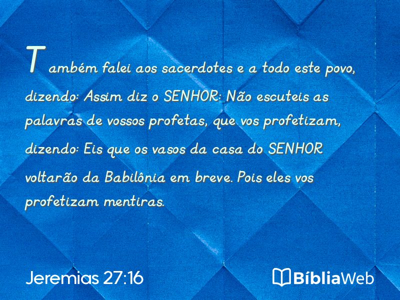 Jeremias 27:16 em imagem para compartilhar