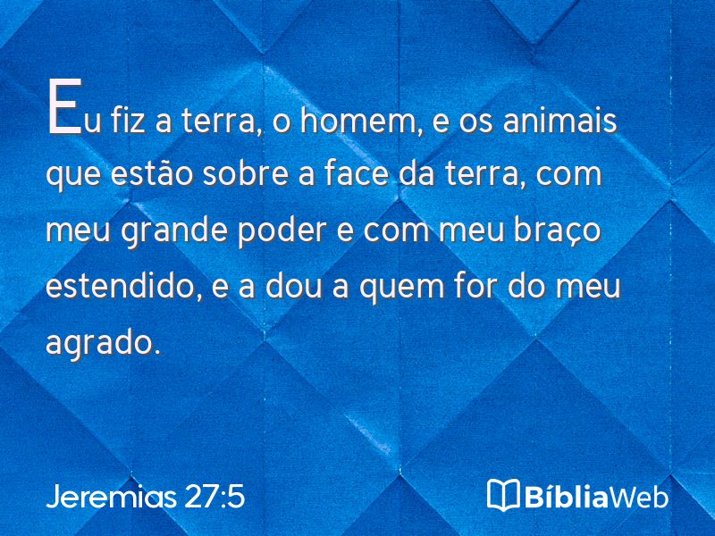 Jeremias 27:5 em imagem para compartilhar