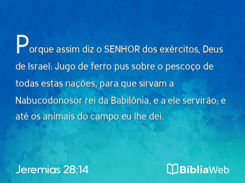 Jeremias 28:14 em imagem para compartilhar
