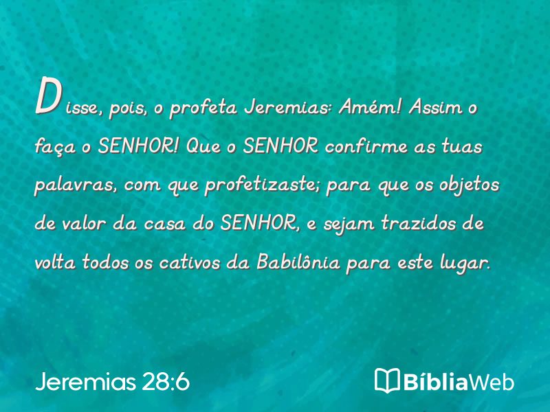 Jeremias 28:6 em imagem para compartilhar