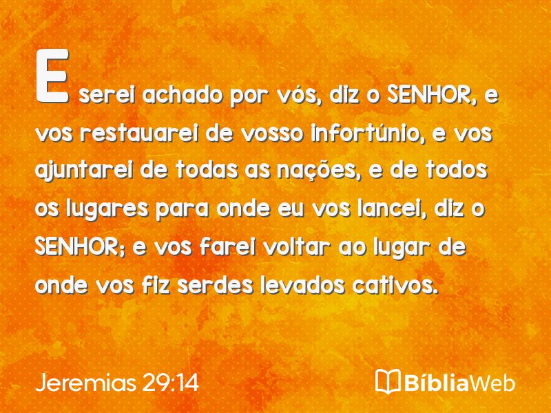 Jeremias 29:14 em imagem para compartilhar