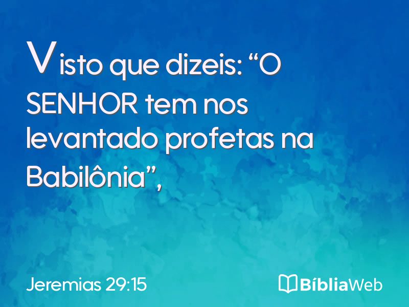 Jeremias 29:15 em imagem para compartilhar