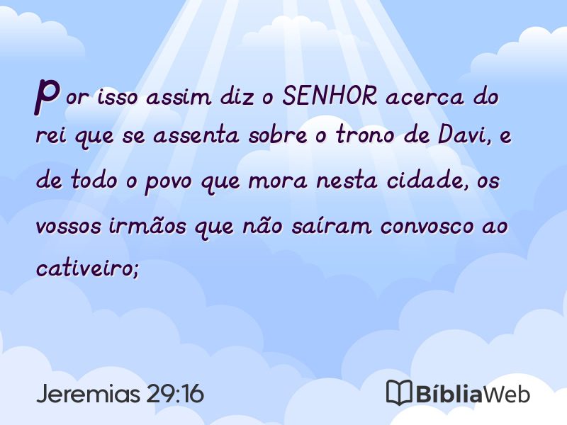 Jeremias 29:16 em imagem para compartilhar