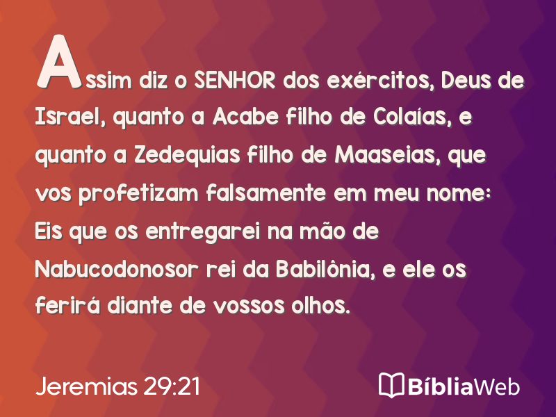 Jeremias 29:21 em imagem para compartilhar