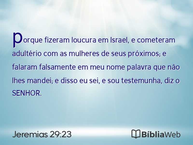 Jeremias 29:23 em imagem para compartilhar