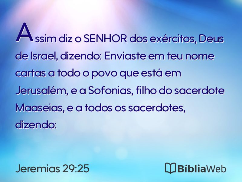 Jeremias 29:25 em imagem para compartilhar