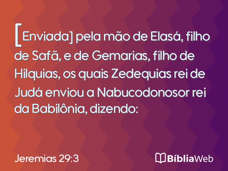 Jeremias 29:3 em imagem para compartilhar