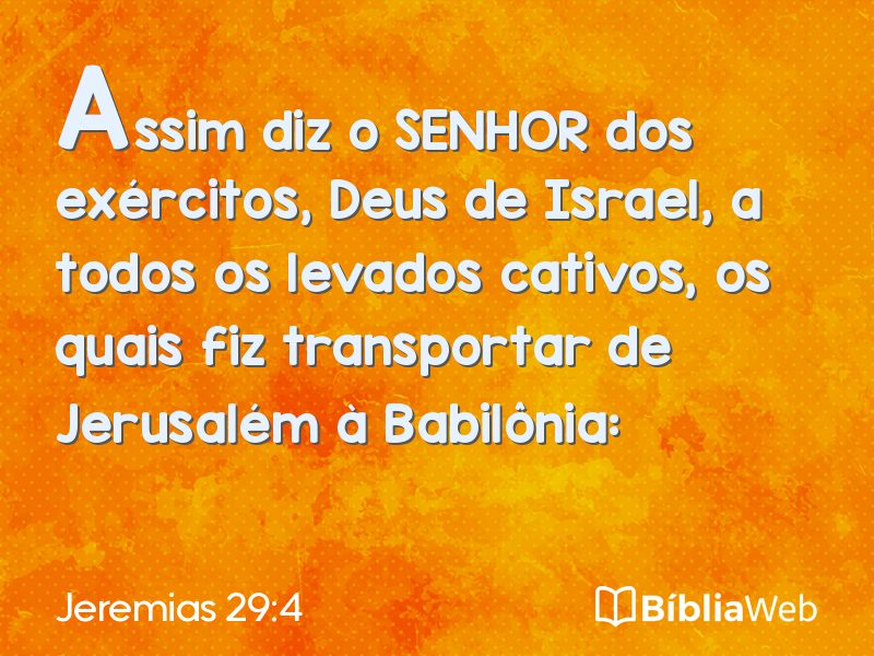 Jeremias 29:4 em imagem para compartilhar