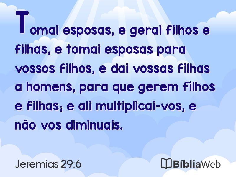 Jeremias 29:6 em imagem para compartilhar