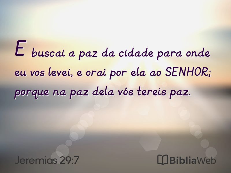 Jeremias 29:7 em imagem para compartilhar