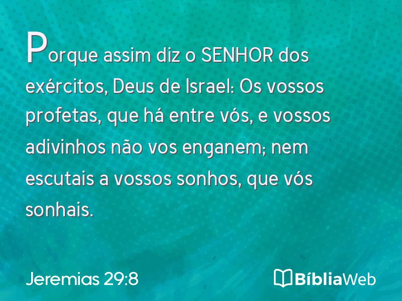 Jeremias 29:8 em imagem para compartilhar