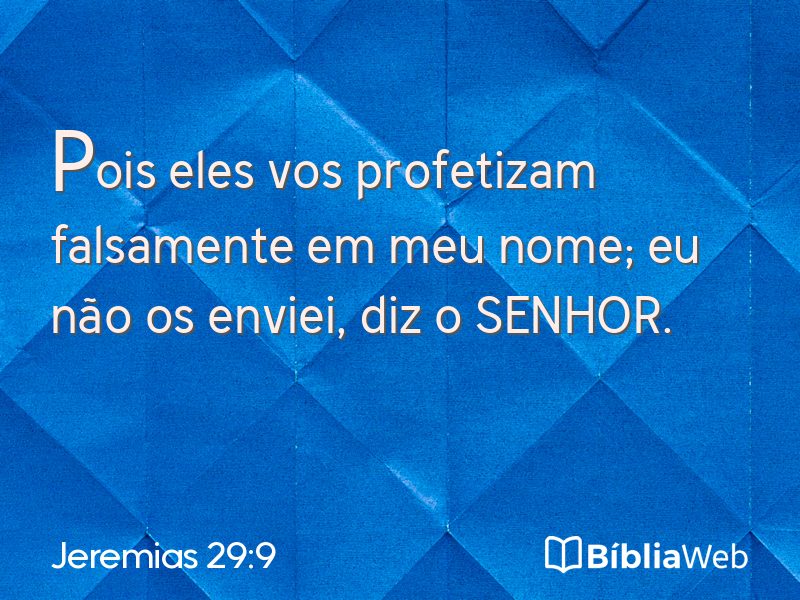 Jeremias 29:9 em imagem para compartilhar