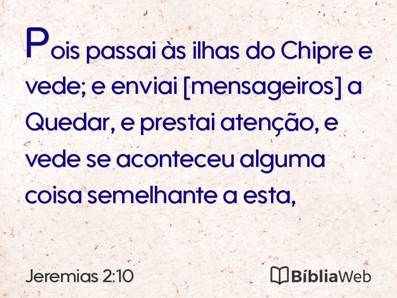 Jeremias 2:10 em imagem para compartilhar