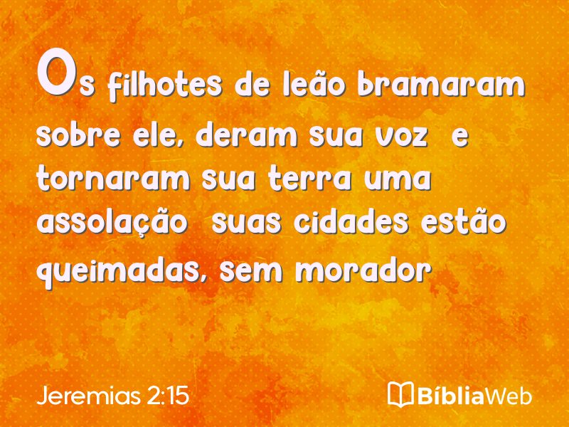 Jeremias 2:15 em imagem para compartilhar
