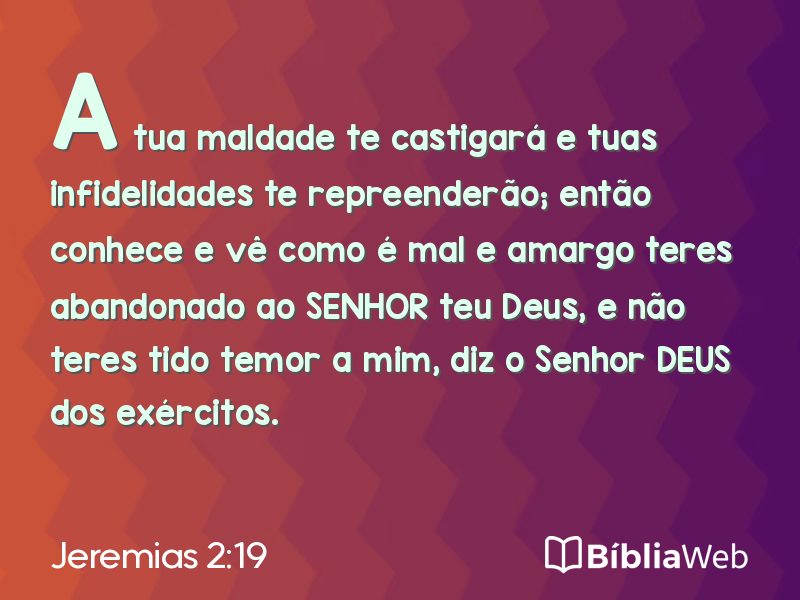 Jeremias 2:19 em imagem para compartilhar