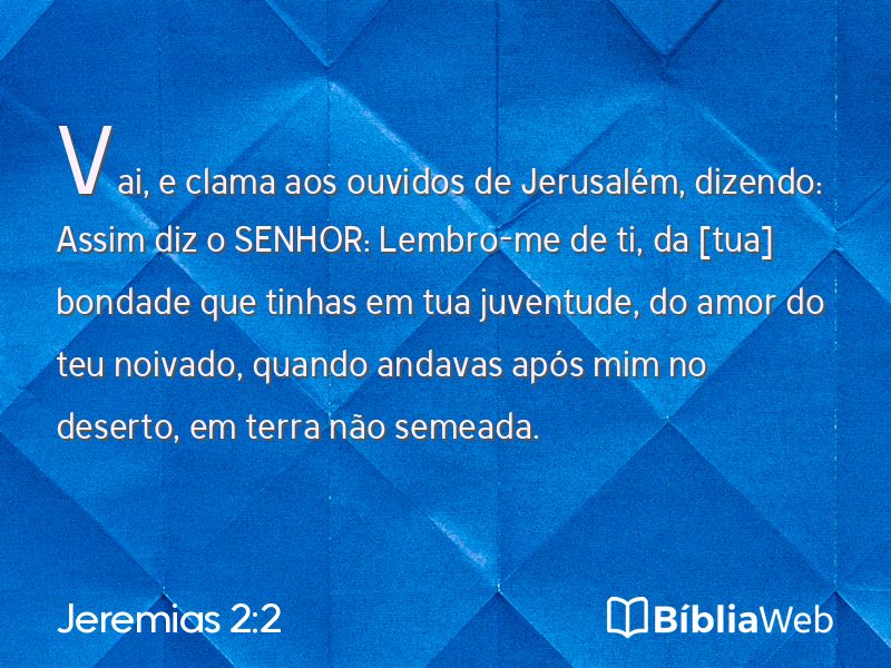 Jeremias 2:2 em imagem para compartilhar