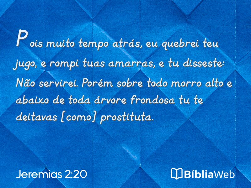Jeremias 2:20 em imagem para compartilhar