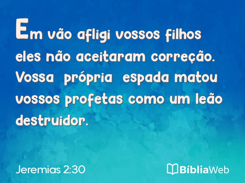 Jeremias 2:30 em imagem para compartilhar