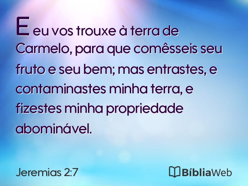 Jeremias 2:7 em imagem para compartilhar