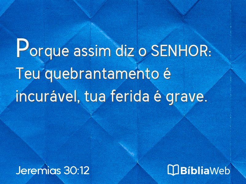 Jeremias 30:12 em imagem para compartilhar