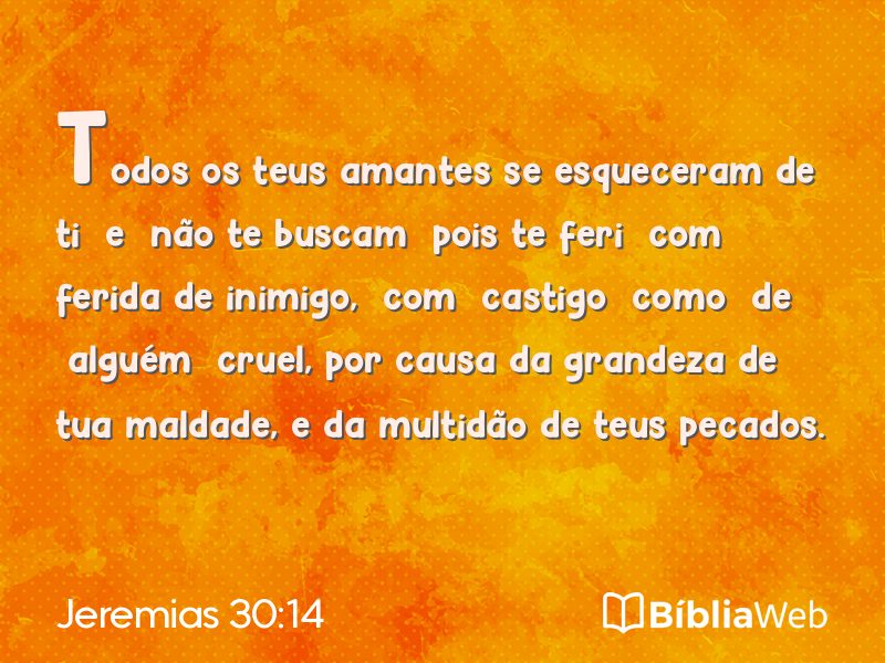 Jeremias 30:14 em imagem para compartilhar