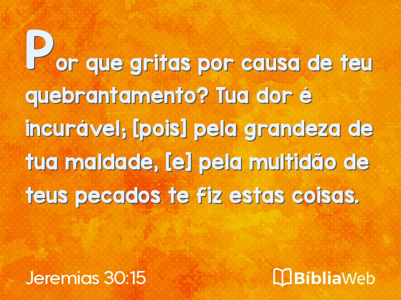 Jeremias 30:15 em imagem para compartilhar