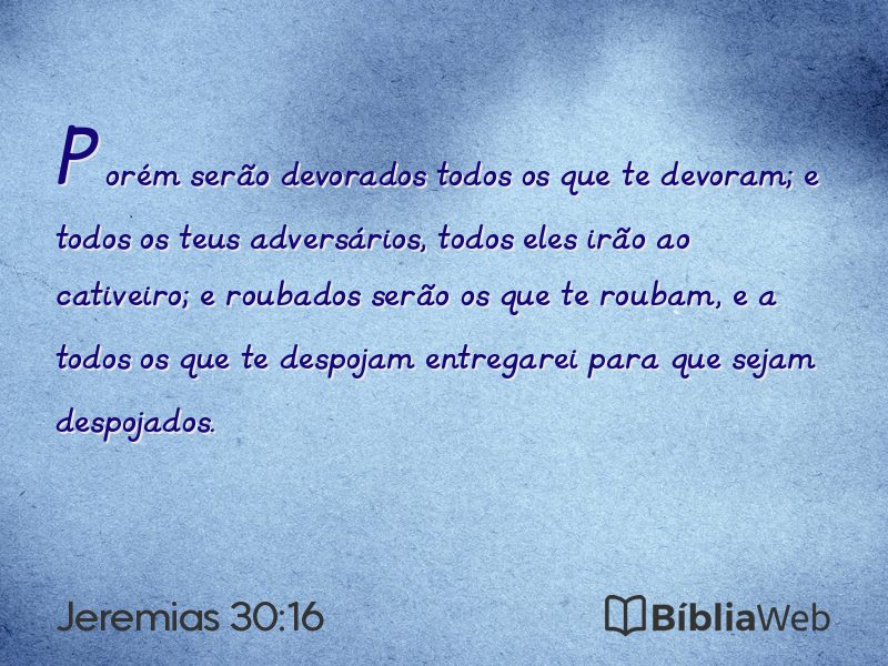 Jeremias 30:16 em imagem para compartilhar