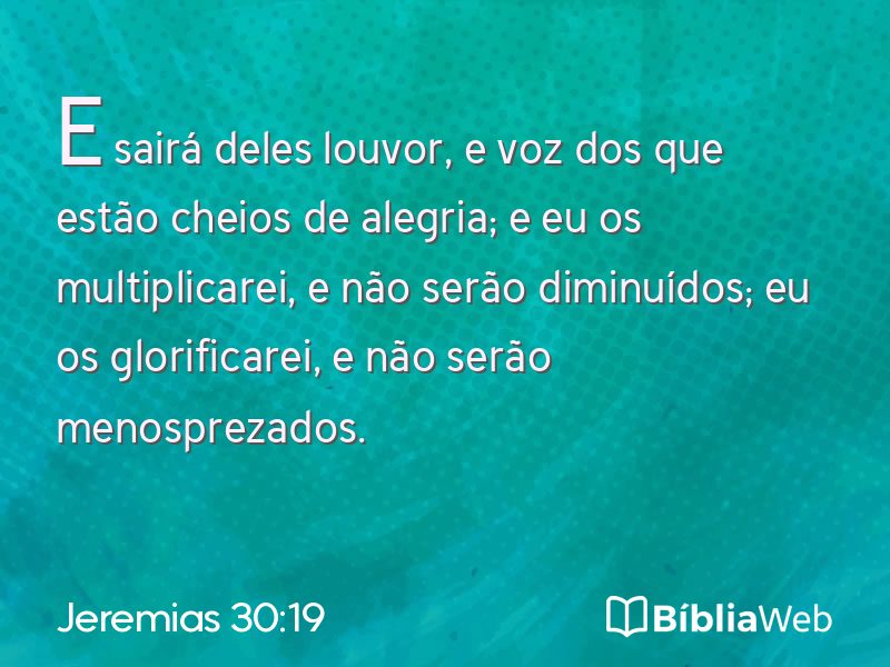 Jeremias 30:19 em imagem para compartilhar
