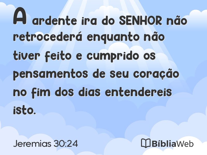 Jeremias 30:24 em imagem para compartilhar