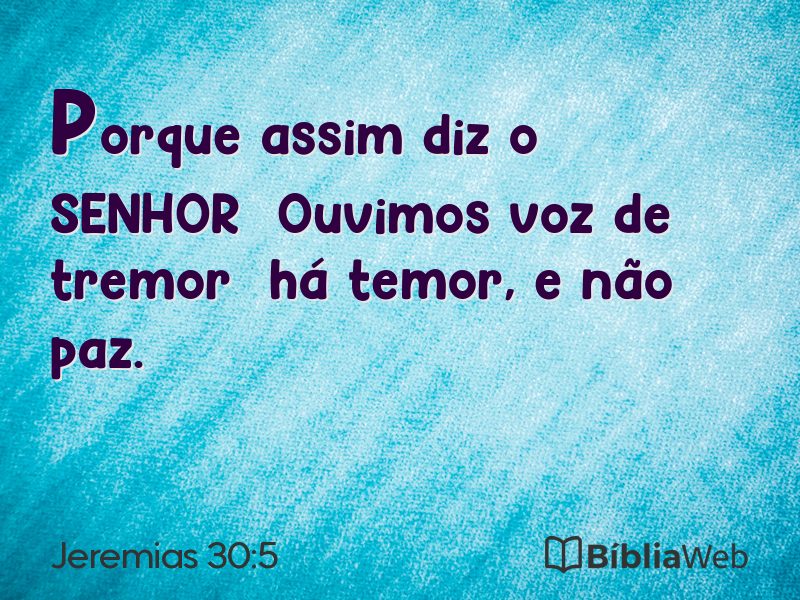 Jeremias 30:5 em imagem para compartilhar