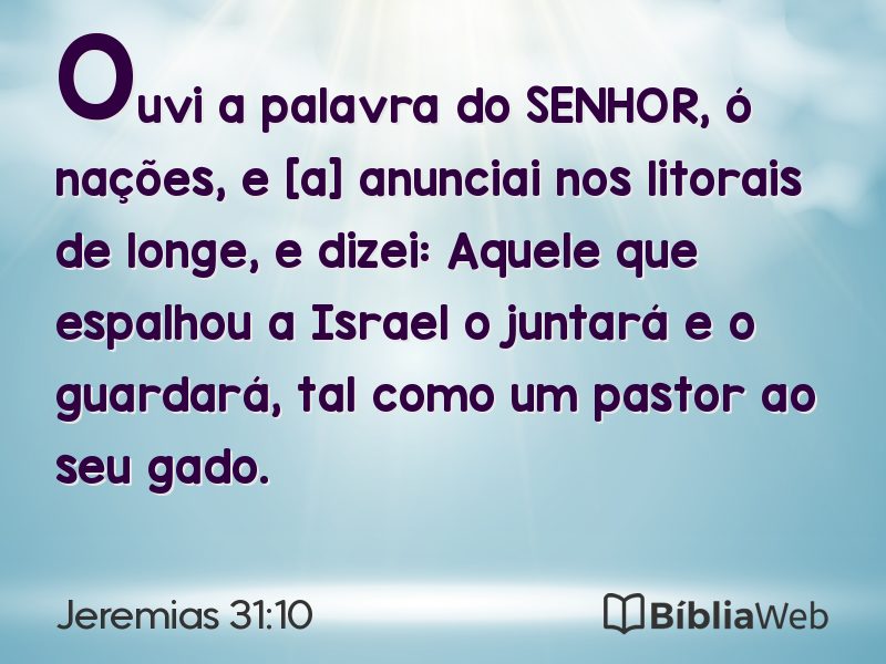 Jeremias 31:10 em imagem para compartilhar