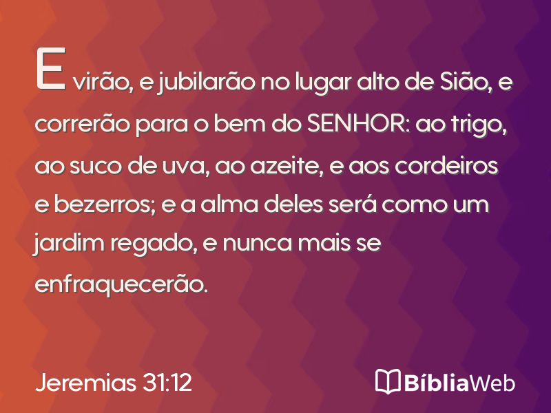 Jeremias 31:12 em imagem para compartilhar