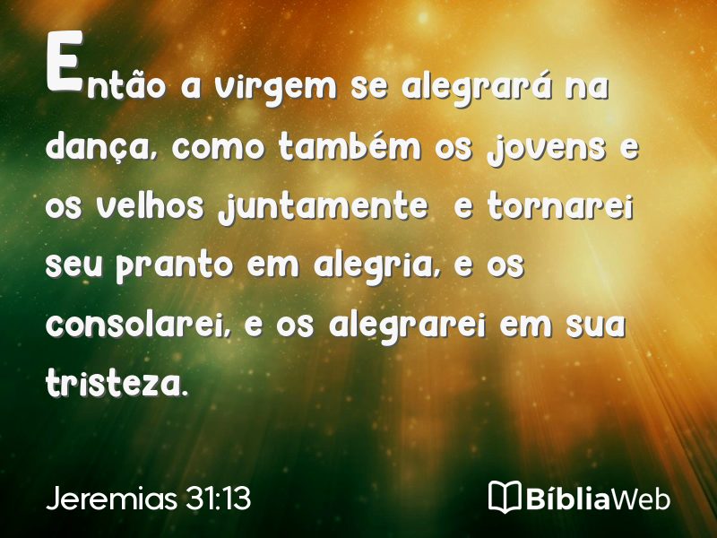 Jeremias 31:13 em imagem para compartilhar