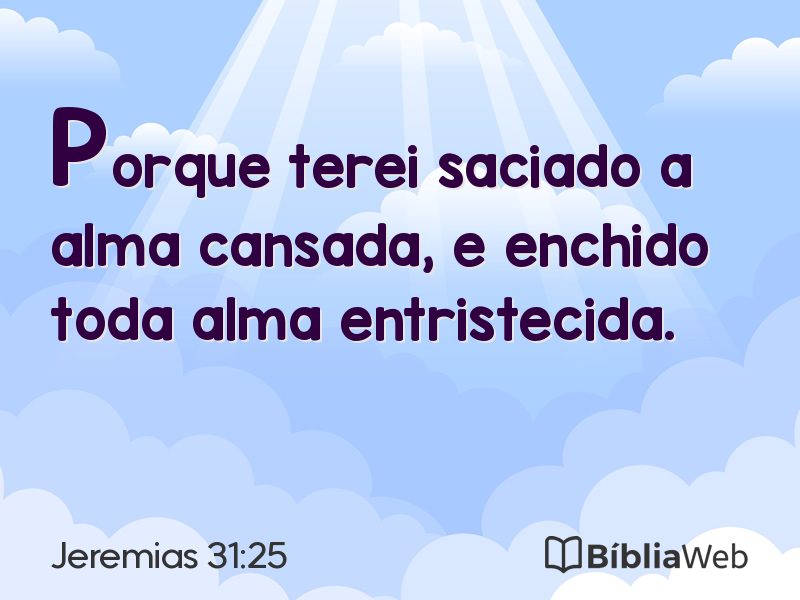 Jeremias 31:25 em imagem para compartilhar