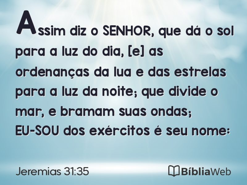 Jeremias 31:35 em imagem para compartilhar