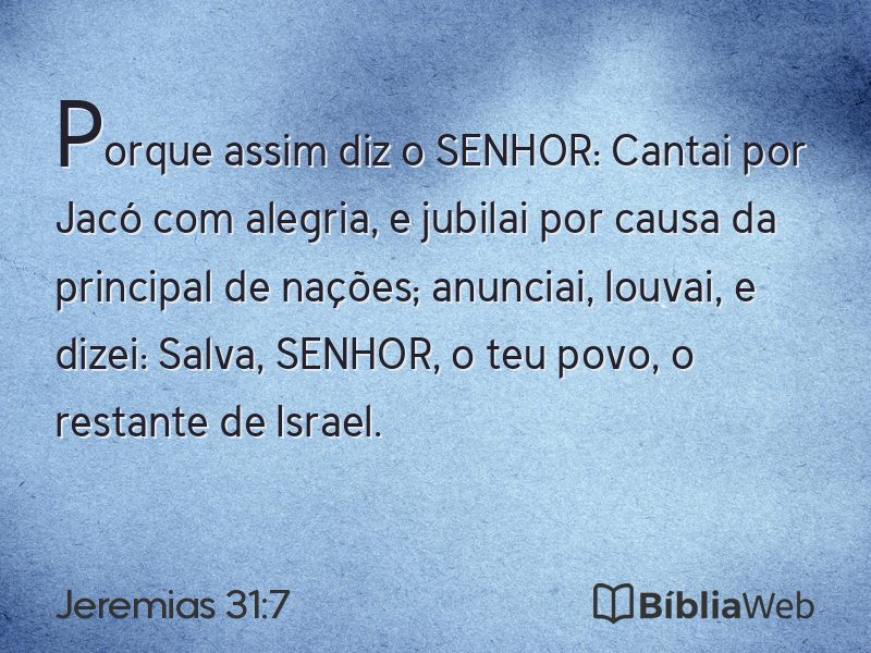 Jeremias 31:7 em imagem para compartilhar