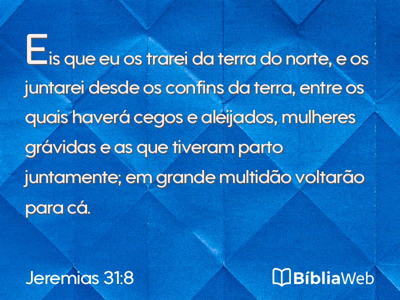 Jeremias 31:8 em imagem para compartilhar
