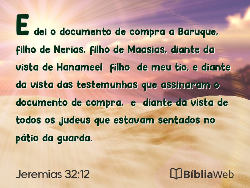 Jeremias 32:12 em imagem para compartilhar