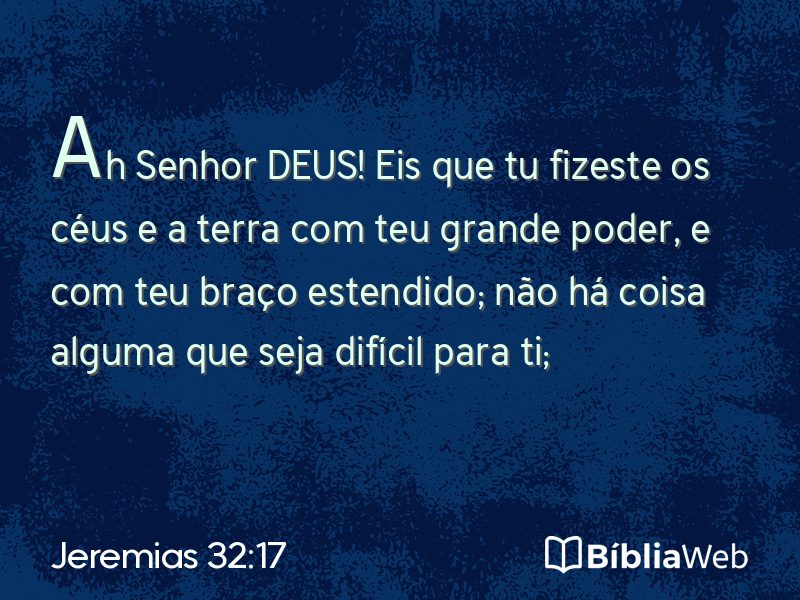 Jeremias 32:17 em imagem para compartilhar