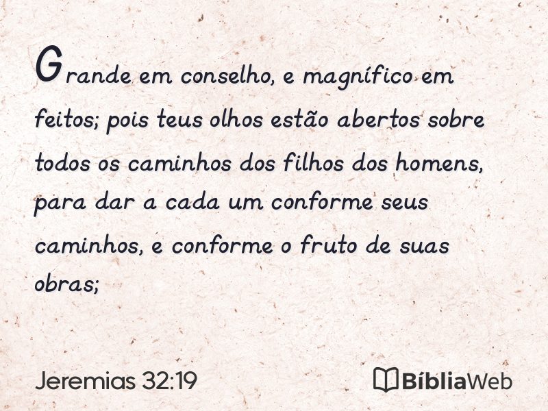 Jeremias 32:19 em imagem para compartilhar