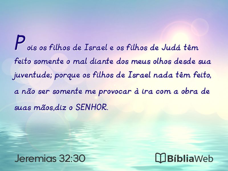 Jeremias 32:30 em imagem para compartilhar