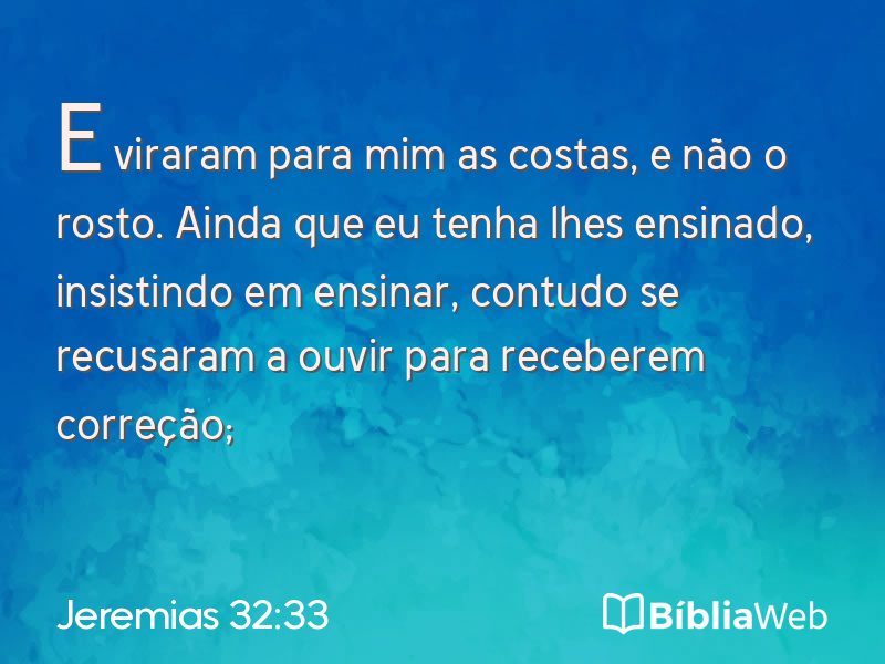 Jeremias 32:33 em imagem para compartilhar