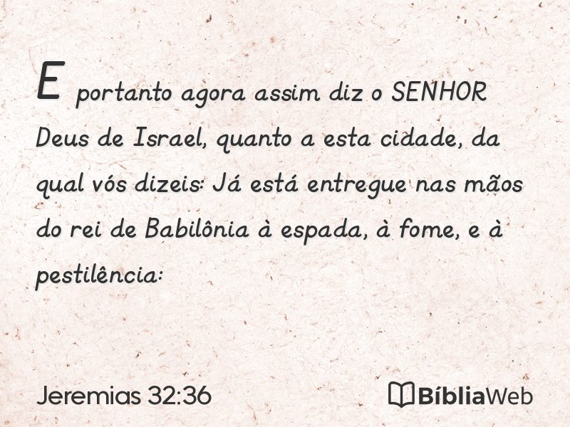Jeremias 32:36 em imagem para compartilhar